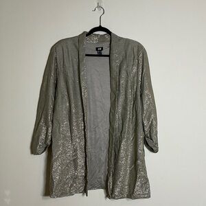 H&M Metallic Silver Open Cardigan